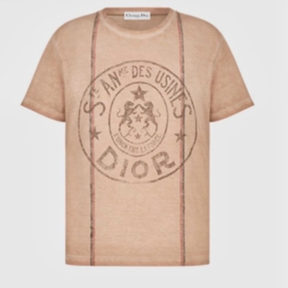 DIOR NWT T-Shirt Linen/Cotton Pink Beige T-shirt SZ:XS RETAIL $820 - Picture 3 of 10